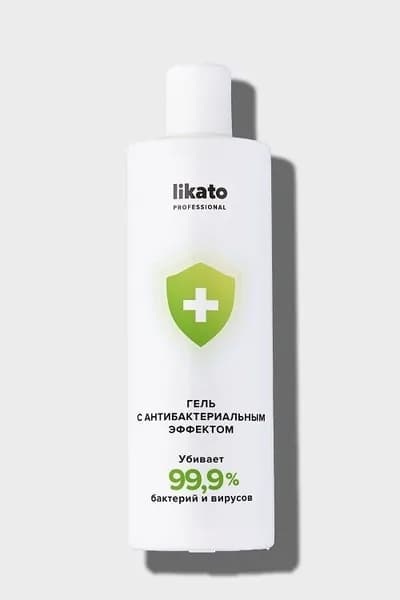 Гель с антибактериальным эффектом 400 мл Likato, (белый флакон и черный диск-топ )