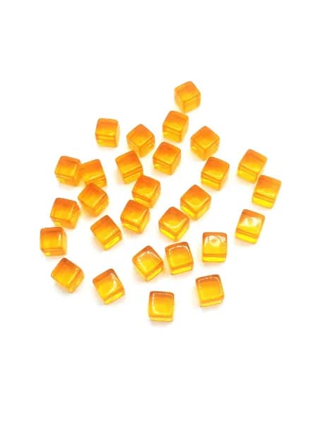 Игровые кубики из акрила - прозрачный оранжевый - 8 мм
