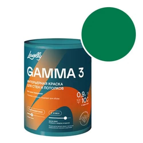 Краска интерьерная Lavelly Gamma 3 RAL 6029 (Мятно-зеленый - Mint green) 0,9 л