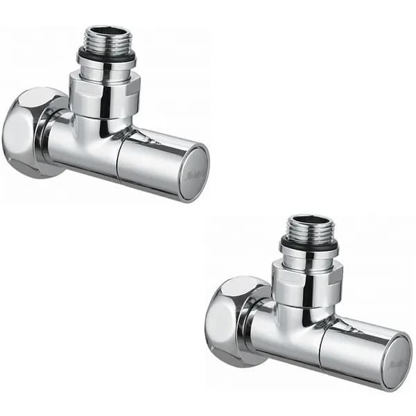Кран латунный для полотенцесушителя угловой 3/4"Штуцерx1"Гайка