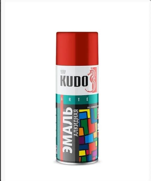 KUDO Аэрозольная краска, Глянцевое покрытие, Матовое покрытие, 0.5 л, 0.380 кг, светло-серый