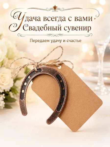 Подкова декоративная из металла на удачу легкая винтаж 1шт