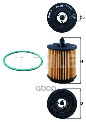 Фильтр масляный MAHLE OX258D Mahle/Knecht арт. OX258D