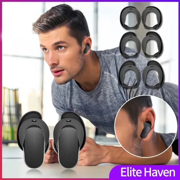 Силиконовые амбушюры для Bose QuietComfort Ultra и Earbuds II, 3 пары (S/M/L), чёрные