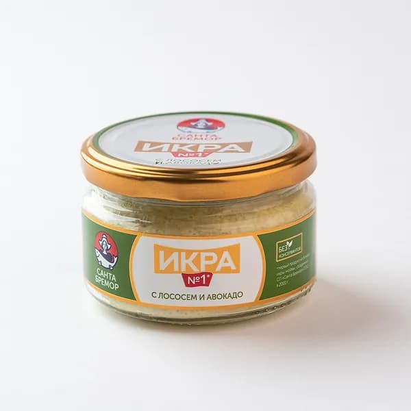 Икра деликатесная с лососем и авокадо 180 г, Санта Бремор