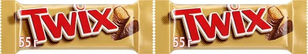 Батончик Twix шоколадный с печеньем и карамелью, комплект: 2 упаковки по 55 г