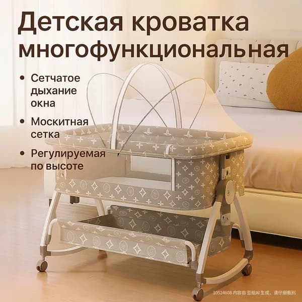 Кровать детская 55х92х83 см, белый, серый