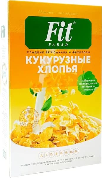 Кукурузные хлопья Fit Parad без сахара 200г
