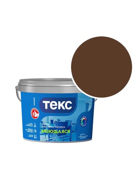 Краска моющаяся Текс Профи RAL 8011 (Орехово-коричневый - Nut brown) 1,8 л