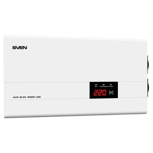 Стабилизатор напряжения SVEN AVR SLIM-2000 LCD, белый