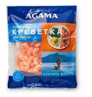 Креветка королевская варёно-мороженая очищенная для пасты 50/70, Agama, 300 г