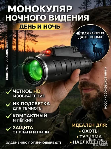 Монокуляр для охоты и наблюдения, ночное видение, легкий и удобный