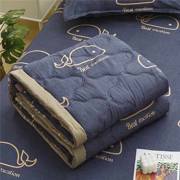 MUJI Одеяло Евро 100x150 см, Всесезонное, Летнее, с наполнителем Ватин, Полиэстер, комплект из 1 шт