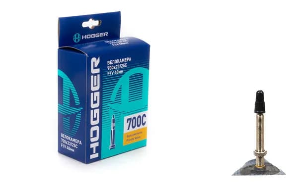 Велокамера HOGGER 700 x 23/25C FV 48 мм Presta с длинным ниппелем