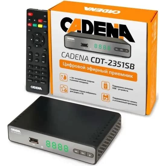 Ресивер для цифрового тв Cadena, 3.5 мм, HDMI, USB, TV/F, 046/91/00055676