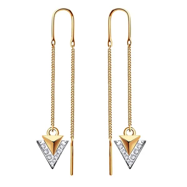 Золотые серьги DIAMANT-ONLINE с цирконием 585 пробы