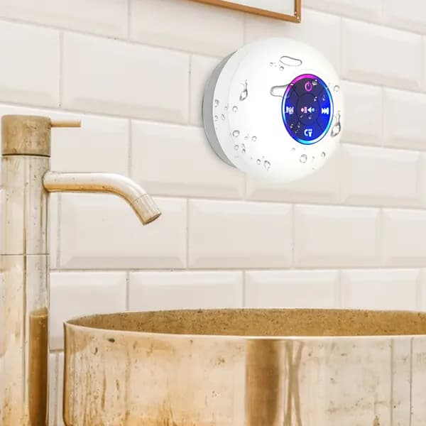 Водонепроницаемая Bluetooth-колонка с LED и присоской для ванной