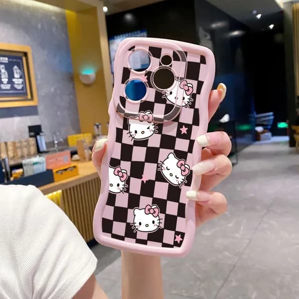 Чехол на Infinix Hot 40i/Smart 8/Smart 8 Pro Хеллокитти кошачьи девчонки "Hello Kitty" Корпус телефона с волновой рамкой защищен от сбрасывания