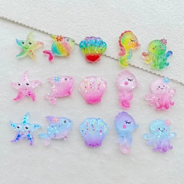 20PCS смола морской серии декоративные изделия