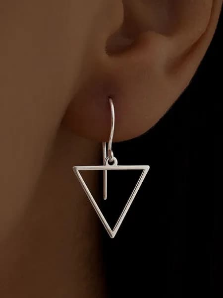 Серьги серебряные 925 висячие треугольники ювелирные