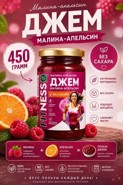 Джем малина апельсин 450г