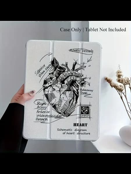 Чехол на Honor Pad 9 белыйУзор Сердеч.рис
