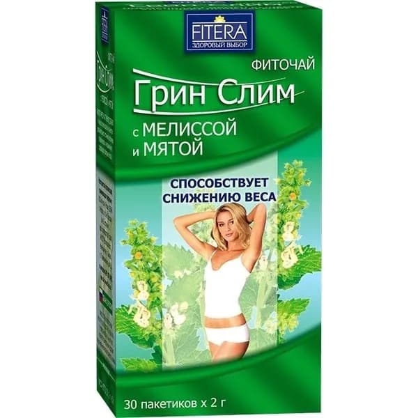 Фиточай "Грин Слим",мята/мелисса, 30 фильт-пакетов х 2 г