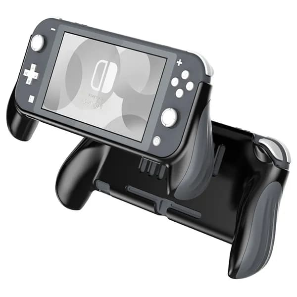 Чехол для Nintendo Switch Lite, цвет темно-серый с черными ручками, жесткий из ABS