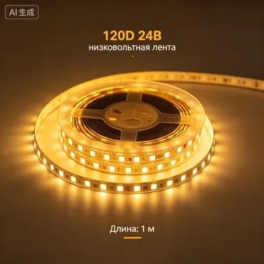 Светодиодная лента 12 Вт, IP20, Теплый белый, 1 шт