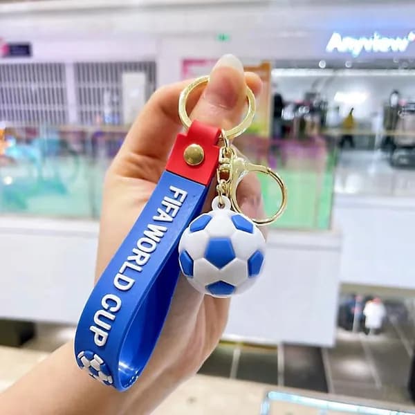 Брелок футбольный FIFA World Cup, мини-мячик из силикона, подвеска для ключей и сумки, подарок болельщику футбола