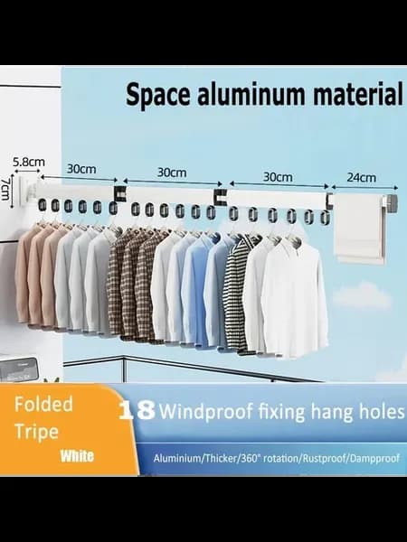 Складная сушилка для белья White-Three-pole, Белый
