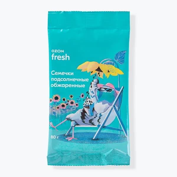 Подсолнечные семечки 80 г, Ozon fresh, обжаренные