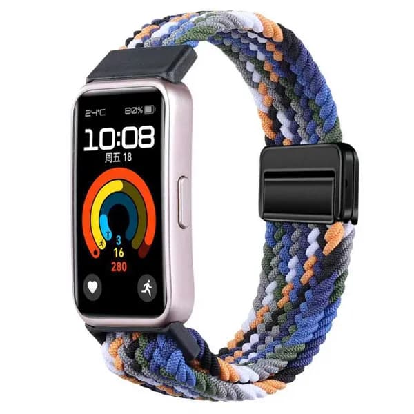 Нейлоновый плетеный ремешок для Huawei Band 10/9/8, дышащий спортивный ремешок для часов, магнитная застежка
