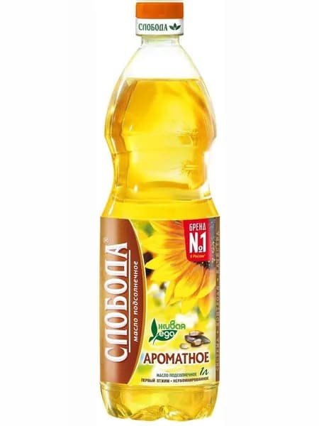 Слобода Масло подсолнечное Ароматное нерафинированное, 1л