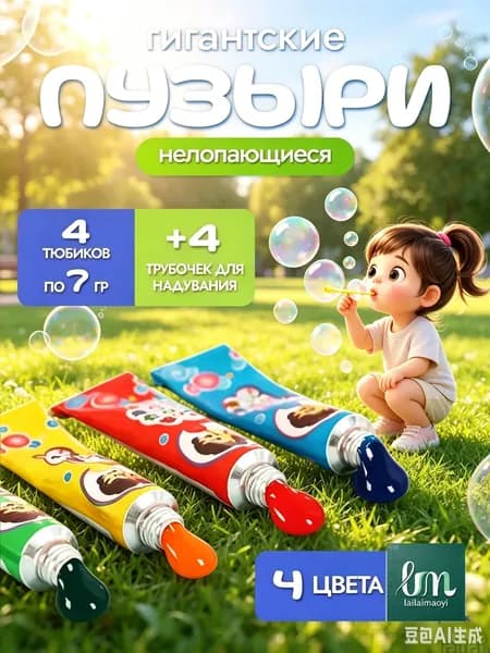 Эксклюзивный набор из 4 трубочек для нервущихся пузырей