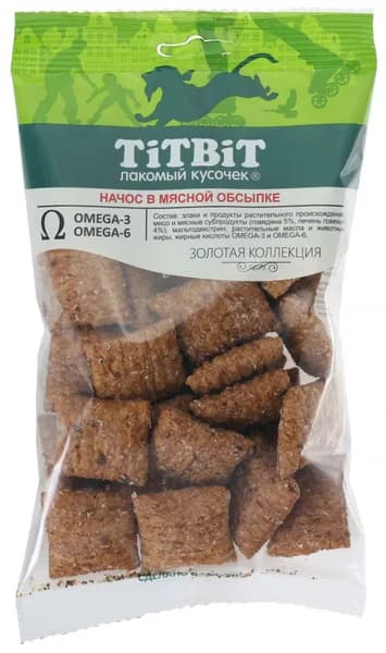 Лакомство Titbit для любых собак Начос в мясной обсыпке Золотая коллекция 75 г
