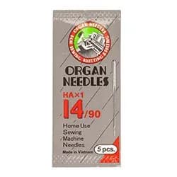Иглы для бытовых швейных машин ORGAN 130/750H HAx1 №90 (14) универсальные 5 шт. в мяг. уп.