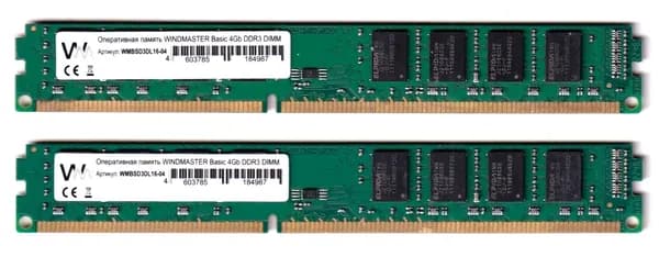 Оперативная память DDR3, 1600 МГц, 2 x 4 ГБ (wmbsd3dl16-04)