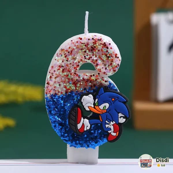 Свечи для торта цифра 6 "Без отдушки", 7.5 см х 4 см, 1 шт