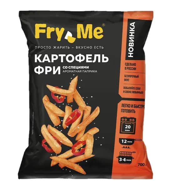 Картофель фри замороженный с паприкой 700 г, Fry Me