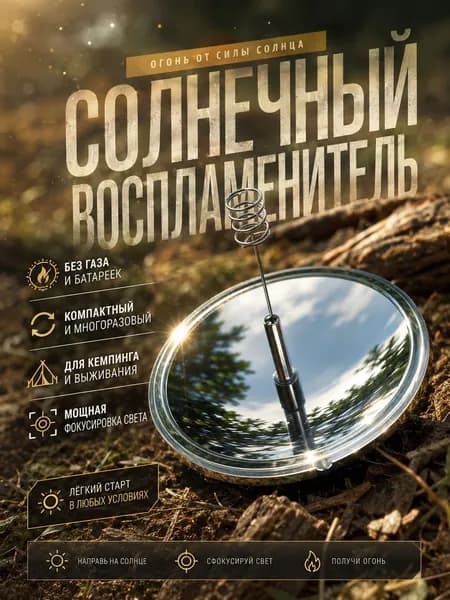 Солнечный агрегат, используется для приготовления барбекю без использования топлива. Ветрозащитный стартер для кемпинга, рыбалки и выживания.