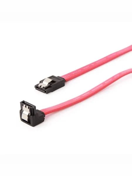 Bion Кабель SATA Serial ATA III металлическая защелка с угловым разъемом, 50см BXP-SATAM-DATA90-50CM
