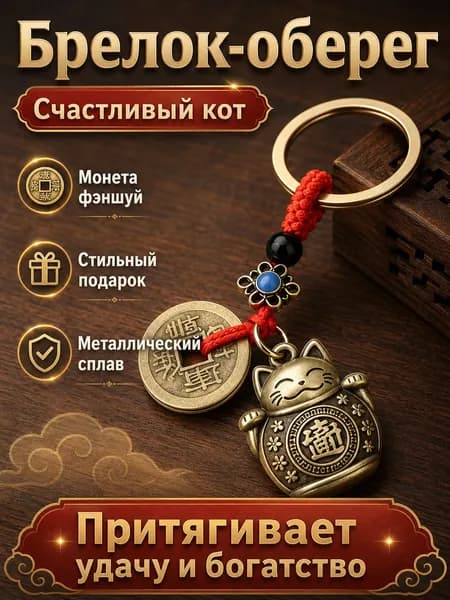 Манэки Нэко денежный кот с монетами для удачи и богатства, Оберег от сглаза фен шуй
