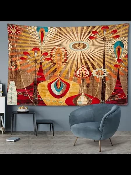 Гобелен 95x70см, бабочки и перья