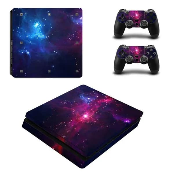 Наклейки для консоли PlayStation 4 Slim серии Звёздное небо из ПВХ с переносимым клеем