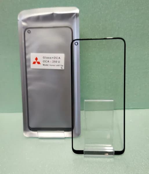 Стекло для переклейки Huawei P40 Lite E/Honor 9C/Y7p 2020 (ART-L29/AKA-L29) черное