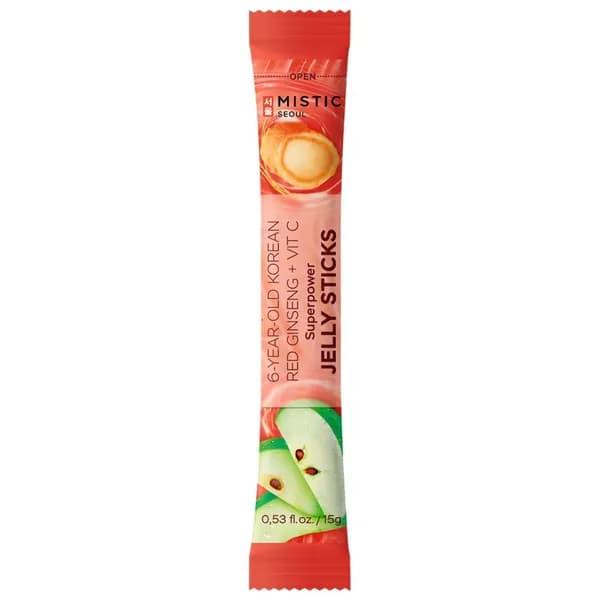MISTIC 6-YEAR OLD KOREAN RED GINSENG+ VIТ С SUPERPOWER JELLУ STICKS Суперпауэр желейные палочки с 6-летним корейским красным женьшенем и витамином С 1