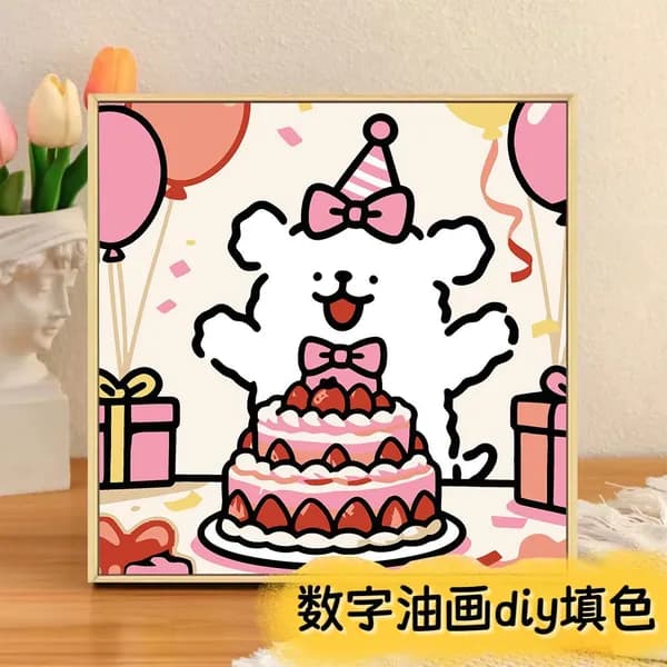 Набор цифровой живописи своими руками собачки Line Friends, мультяшная акриловая раскраска по номерам для творчества