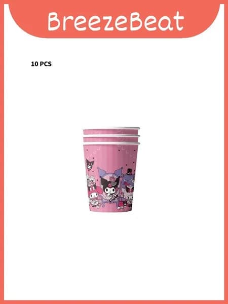 kuromi party essentials декоративные шарики и согласованная посуда для стола cup