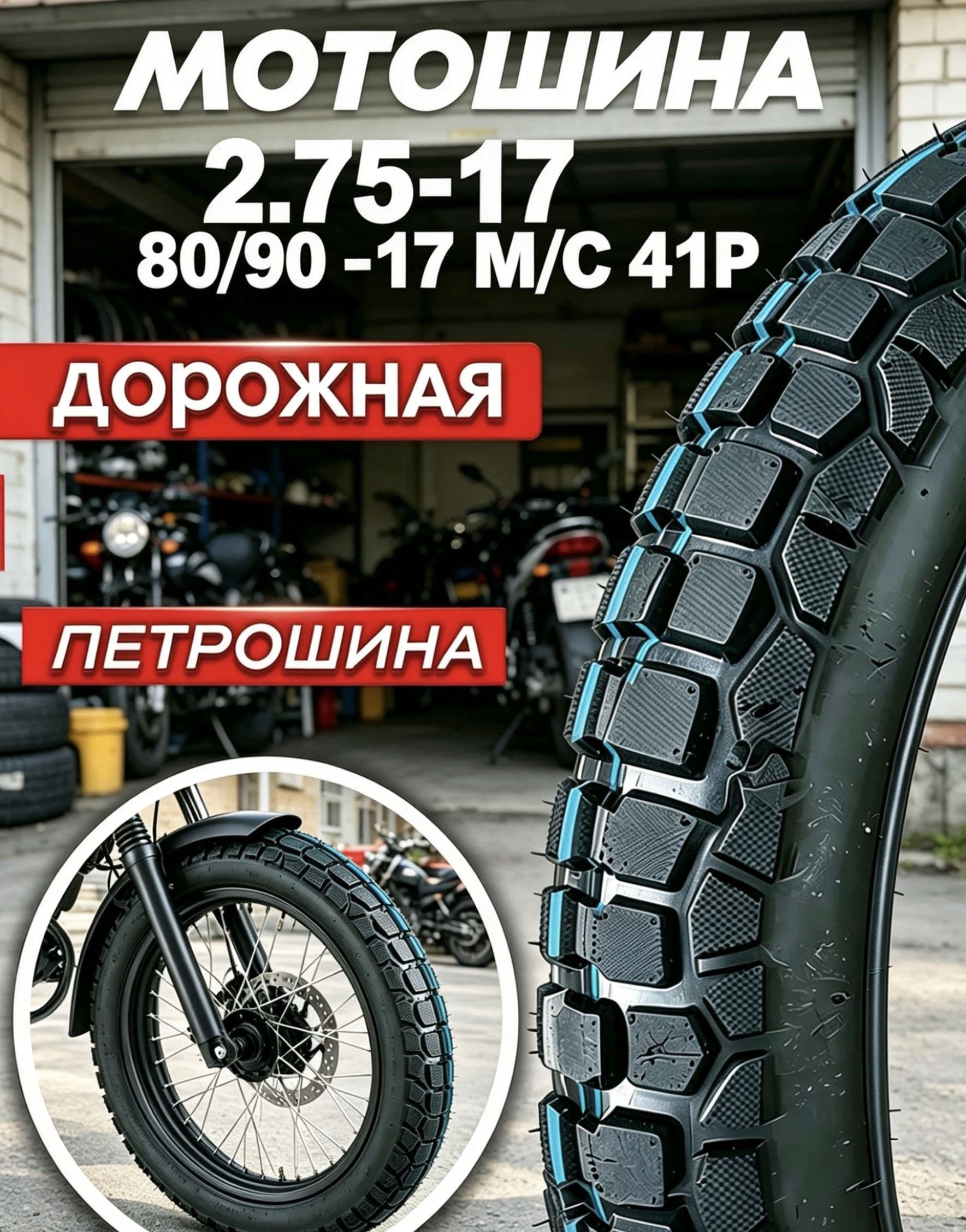 80/90-17Мотошины Мотошины  80/90 R17 90